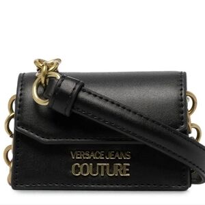 Versace Jeans Collection Black Mini Bag with Gold Logo